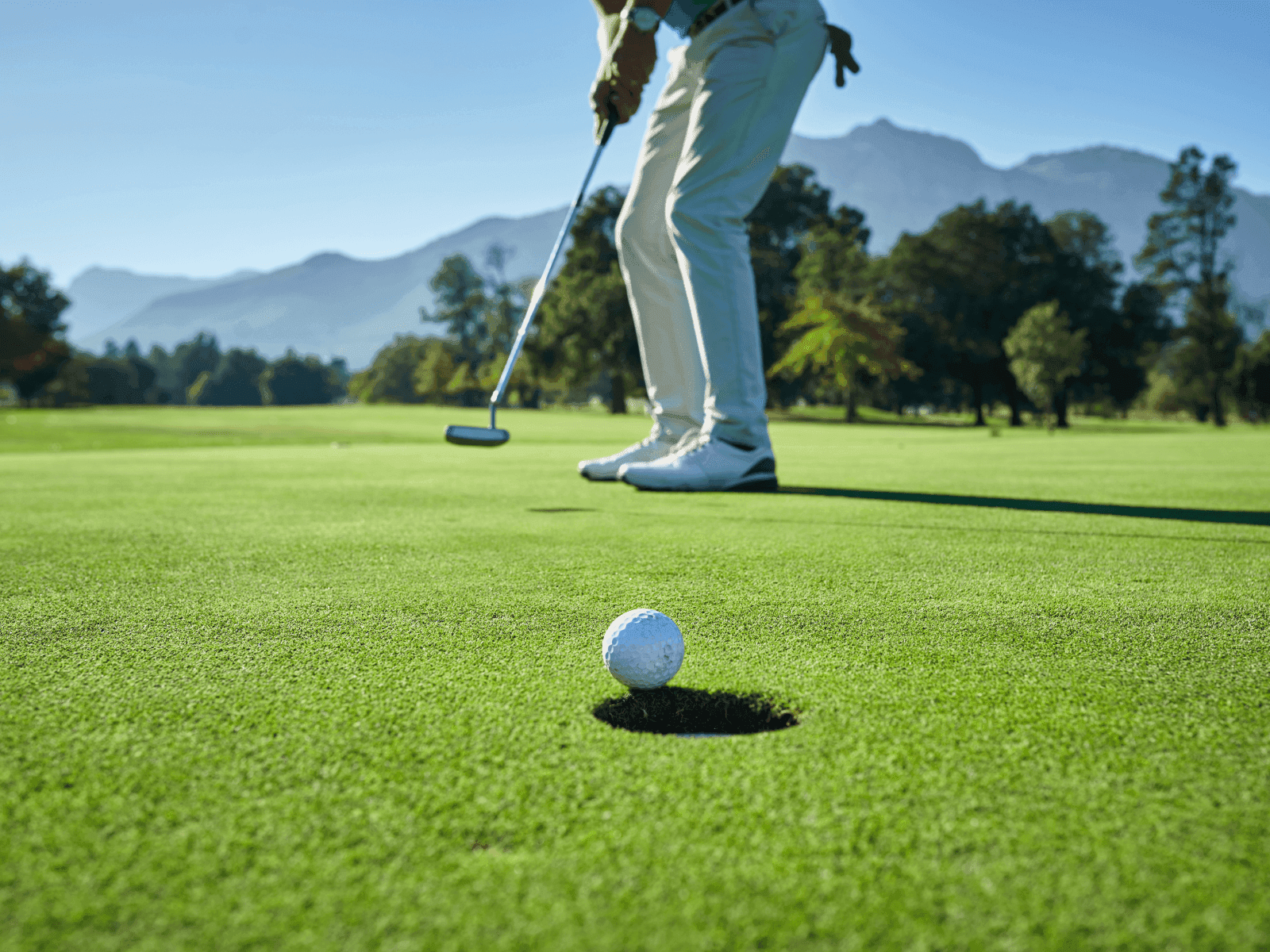 Golfer Putting on Green